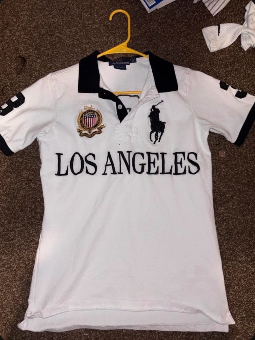 Polo Ralph Lauren Los Angeles City Polo Shirt White & Black